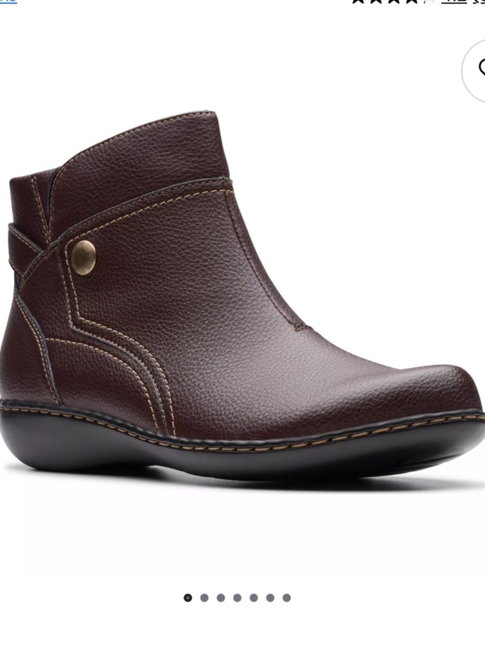 Clarks Ashland Mabel Women's Leather Ankle Boots Brown Size 9 Classic